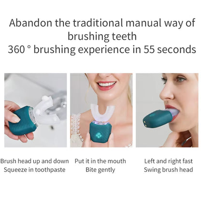 U Shaped Type Toothbrush 360 Degrees Ultrasonic Children Whitening Silicone Automatic Electric Toothbrush